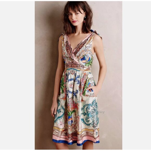 Anthropologie - Collette Dinningan Acionna Dress Size 8 (100% silk) - Picture 2 of 10